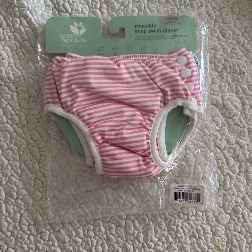 Pink Striped Reusable Swim Diaper